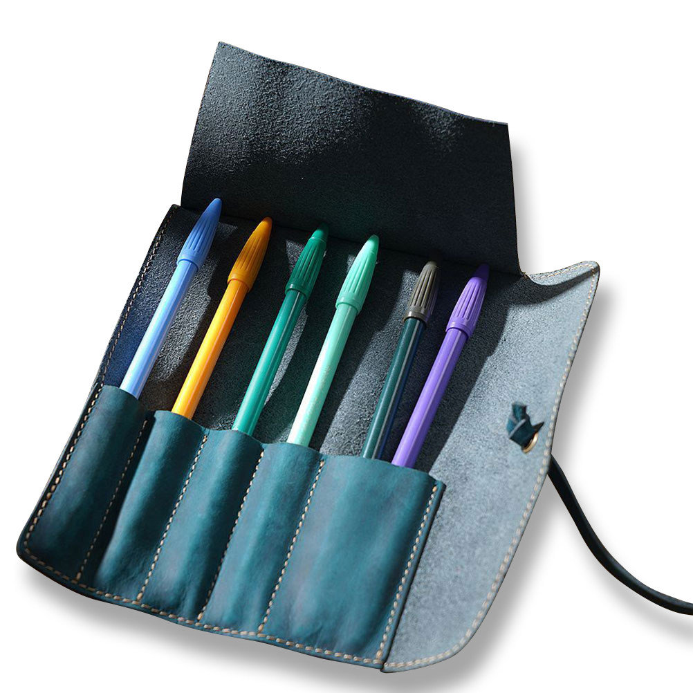 Винтажный синий чехол для руче – обзор и цена Pen Pouch Roll